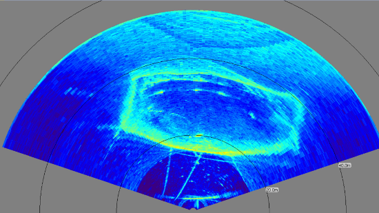 Photo d’un sonar multifaisceau capturant les mouvements du thon rouge dans un enclos marin
